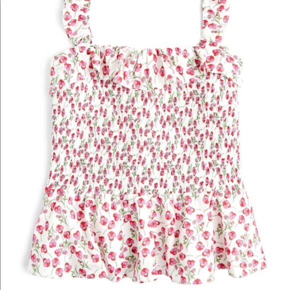 J.Crew Liberty Rose Smocked Ruffled Floral size L - Picture 7 of 7
